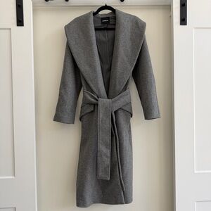 Express belted wrap coat grey sz small